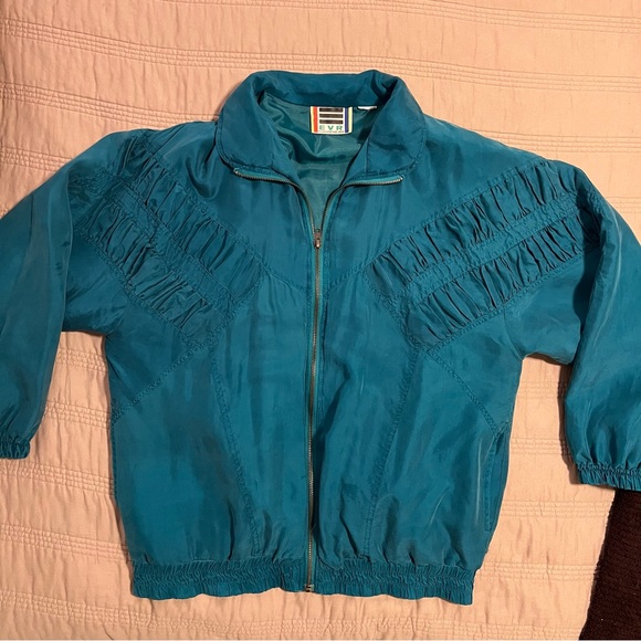 EVR DIV ROUSSO Jackets & Blazers - EVR Teal Bomber Jacket 100% Silk